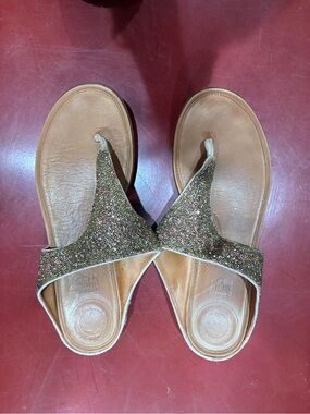 Fitflop Glitter Thong Sandals - Gold Tan
